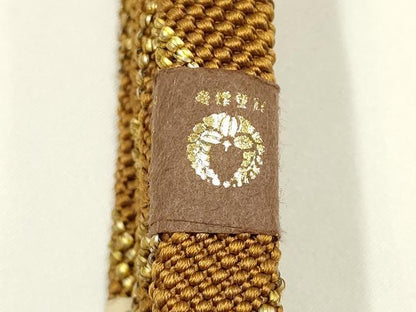 平和屋着物●ファッションデザイナー 花井幸子　和装小物　帯締め　四代 藤三郎紐　金糸　詳細　逸品　未使用　AABH4333ay