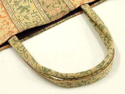 平和屋着物▼和装小物　和装バッグ　ハンドバッグ　鳳凰蔦草間道　逸品　AABH4351ay
