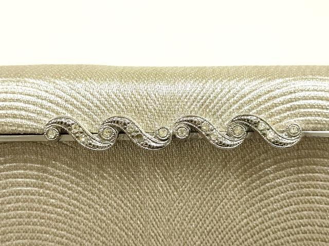 平和屋着物▼和装小物　和装バッグ　ハンドバッグ　クラッチバッグ　銀糸　逸品　AABH4352ay