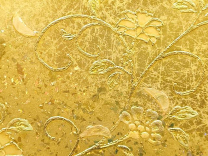 平和屋着物▼和装小物　和装バッグ　ハンドバッグ　花柄　金銀彩　逸品　AABH4358ay