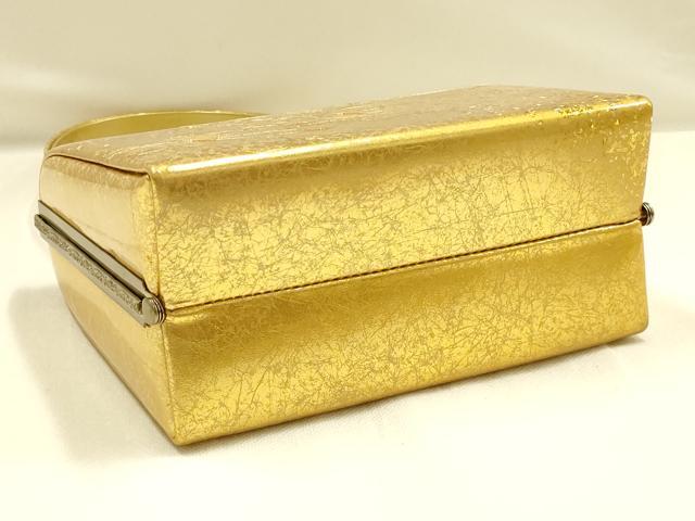 平和屋着物▼和装小物　和装バッグ　ハンドバッグ　花柄　金銀彩　逸品　AABH4358ay