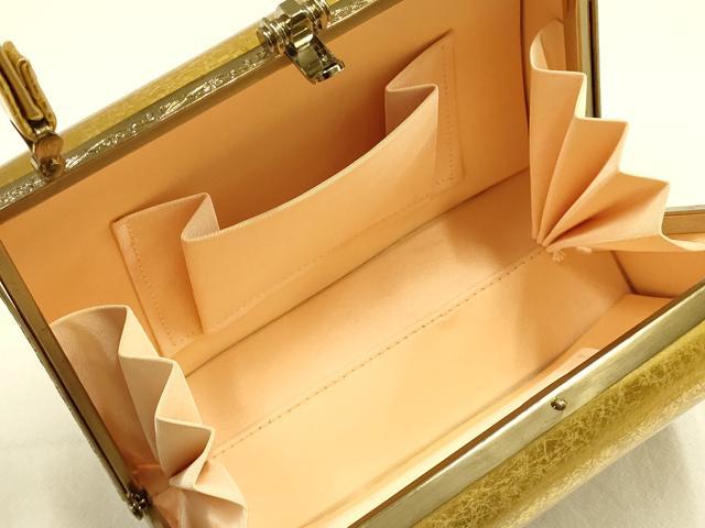 平和屋着物▼和装小物　和装バッグ　ハンドバッグ　花柄　金銀彩　逸品　AABH4358ay