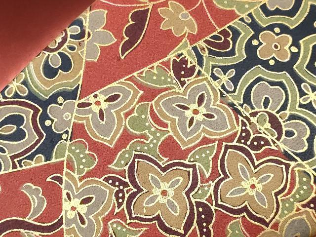 平和屋着物▼和装小物 和装バッグ ハンドバッグ クラッチバッグ 切嵌 花 金彩 マグネット式 逸品 AABH4361ay