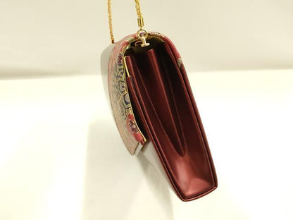 平和屋着物▼和装小物 和装バッグ ハンドバッグ クラッチバッグ 切嵌 花 金彩 マグネット式 逸品 AABH4361ay