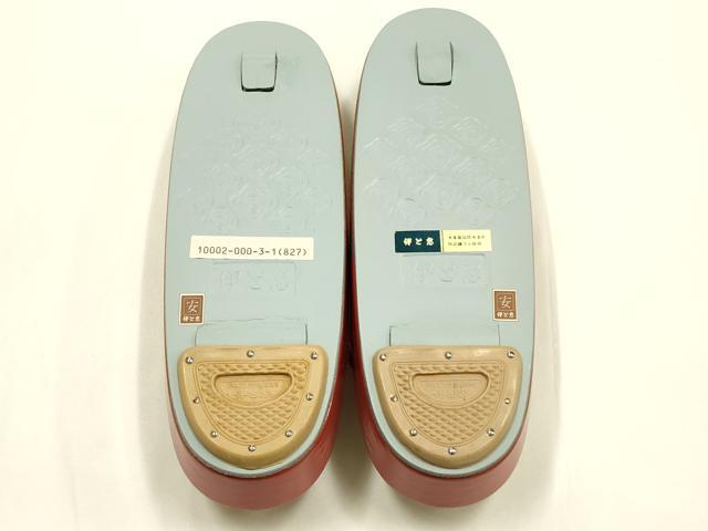 平和屋着物●和装小物　和装草履　伊と忠　カーキ×オレンジ　本革製品　逸品　AABH4390ay
