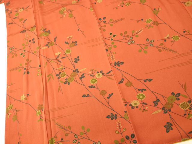 平和屋着物■上質な小紋 枝花文 正絹 逸品 AABH4408fw