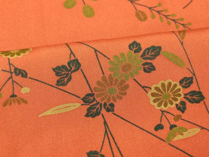 平和屋着物■上質な小紋 枝花文 正絹 逸品 AABH4408fw
