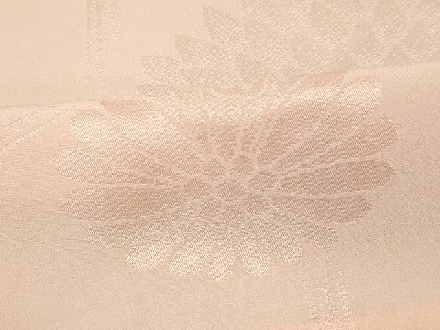 平和屋着物■長襦袢 無双仕立て 草花地紋 薄桜色 半衿刺繍 正絹 逸品 AABH4414fw