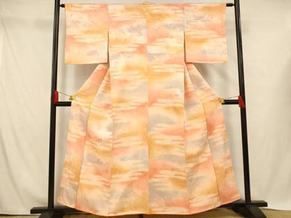 平和屋着物■上質な小紋 草花 霞 暈し染め 正絹 逸品 AABH4422fw