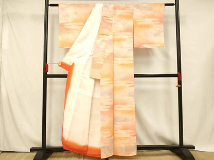 平和屋着物■上質な小紋 草花 霞 暈し染め 正絹 逸品 AABH4422fw