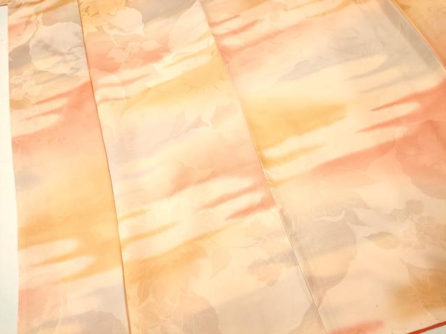 平和屋着物■上質な小紋 草花 霞 暈し染め 正絹 逸品 AABH4422fw