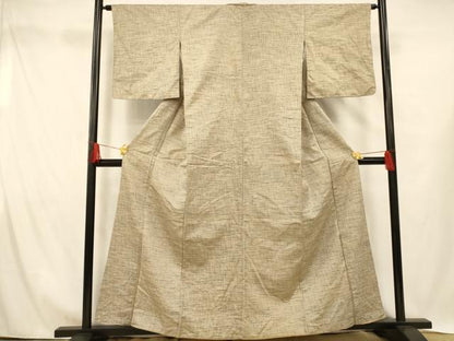 平和屋着物■上質な紬　格子　正絹　逸品　AABH4425fw