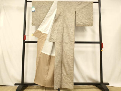 平和屋着物■上質な紬　格子　正絹　逸品　AABH4425fw