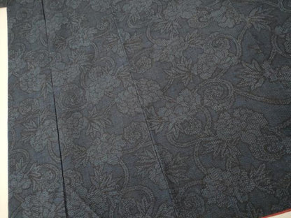 平和屋着物■上質な紬 更紗花文 正絹 逸品 AABH4426fw