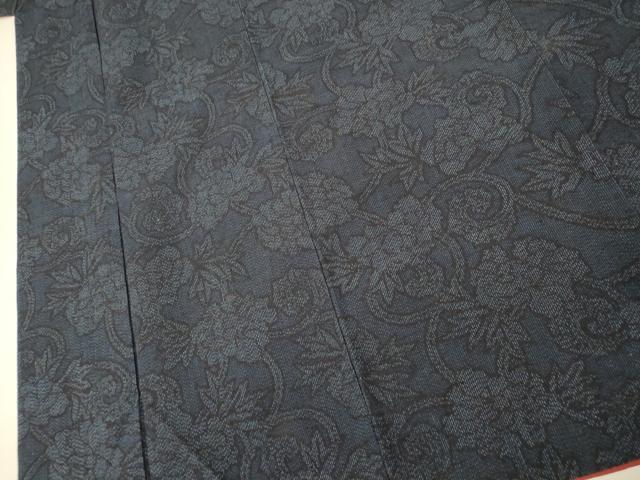 平和屋着物■上質な紬 更紗花文 正絹 逸品 AABH4426fw