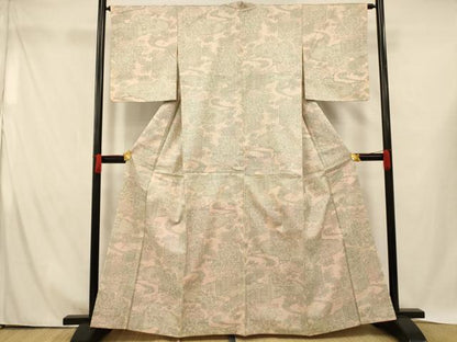 平和屋着物■本場染大島紬 草花流水文 正絹 逸品 AABH4427fw