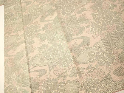 平和屋着物■本場染大島紬 草花流水文 正絹 逸品 AABH4427fw