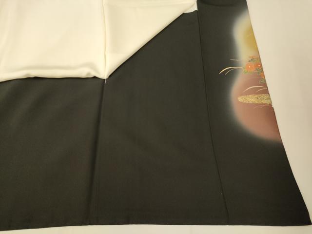 平和屋着物■豪華黒留袖 草花陶器文 暈し染め 金銀彩 正絹 逸品 AABH4434fw