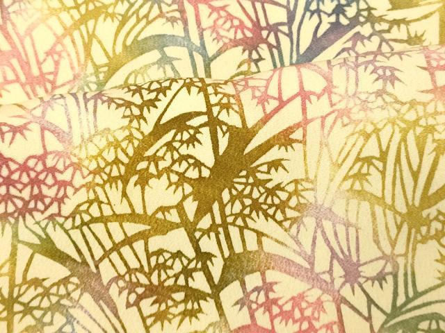 平和屋着物■上質な小紋 型染め 草花文 正絹 逸品 AABH4443fw