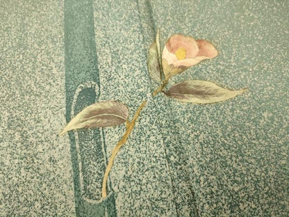 平和屋着物■豪華色留袖　刺繍　枝花竹文　たたき染め　金糸　正絹　逸品　AABH4447fw