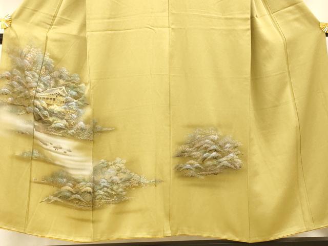 平和屋着物■訪問着 手描き 風景文 暈し染め 金銀彩 正絹 逸品 AABH4451fw