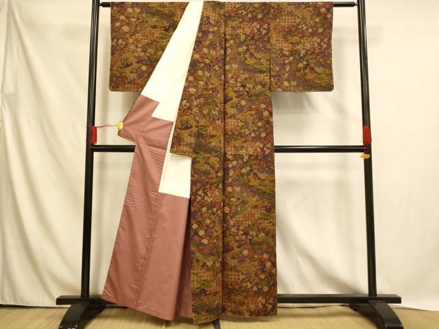 平和屋着物■上質な小紋　花鳥文　正絹　逸品　AABH4460fw