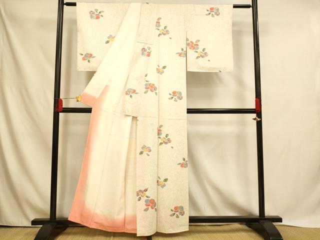 平和屋着物■上質な小紋　吉祥椿文　金彩　正絹　逸品　AABH4462fw