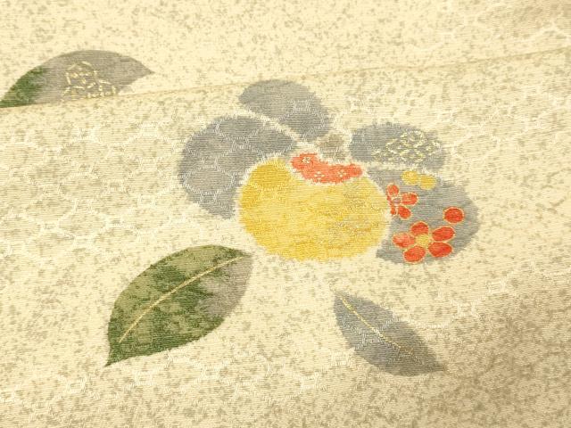 平和屋着物■上質な小紋　吉祥椿文　金彩　正絹　逸品　AABH4462fw