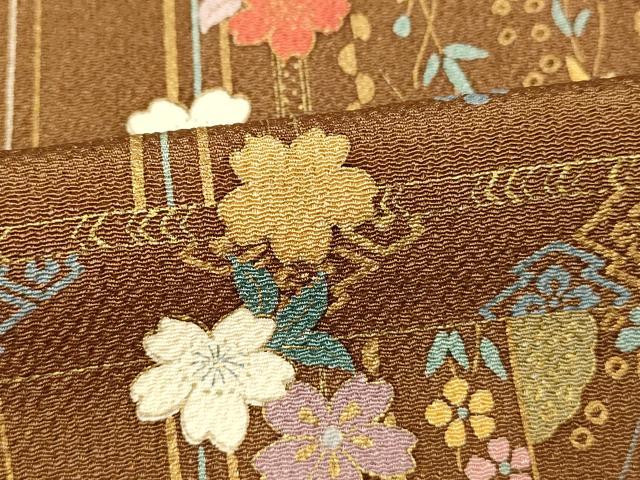 平和屋着物□訪問着 枝垂れ花霞文 暈し染め 金彩 鬼しぼ