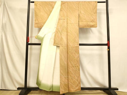 平和屋着物■上質な小紋 流水文 暈し染め 正絹 逸品 AABH4476fw