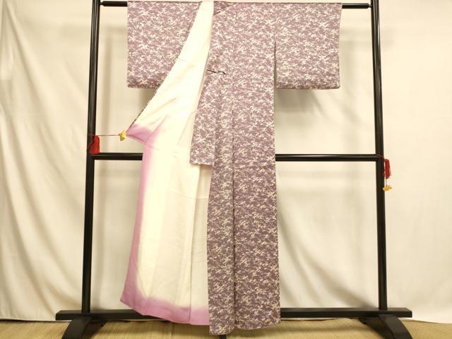 平和屋着物▽上質な小紋　単衣　楓文　正絹　逸品　DAAS0319az 平和屋着物□上質な小紋 楓文 正絹 逸品 AABH4478fw