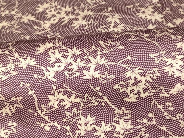平和屋着物▽上質な小紋　単衣　楓文　正絹　逸品　DAAS0319az 平和屋着物□上質な小紋 楓文 正絹 逸品 AABH4478fw
