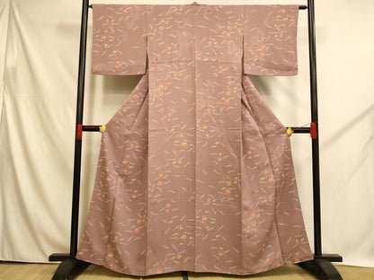 平和屋着物■上質な小紋 楓 梅 正絹 逸品 AABH4481fw