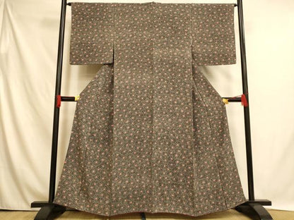 平和屋着物■上質な小紋 舞花文 正絹 逸品 AABH4483fw