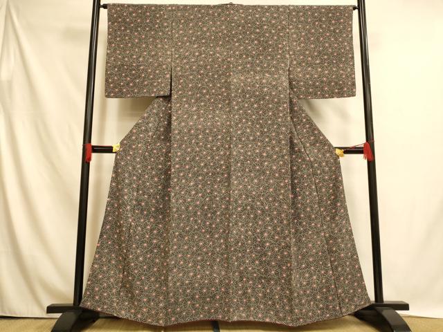 平和屋着物■上質な小紋 舞花文 正絹 逸品 AABH4483fw