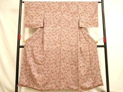 平和屋着物■上質な小紋 舞花文 正絹 逸品 未使用 AABH4484fw