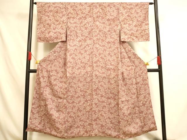 平和屋着物■上質な小紋 舞花文 正絹 逸品 未使用 AABH4484fw