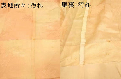 平和屋着物■長襦袢　無双仕立て　楓流水地紋　暈し染め　半衿刺繍　正絹　逸品　AABH4488fw