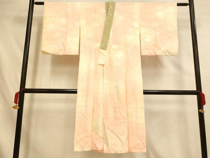 平和屋着物■長襦袢　無双仕立て　楓流水地紋　暈し染め　半衿刺繍　正絹　逸品　AABH4488fw