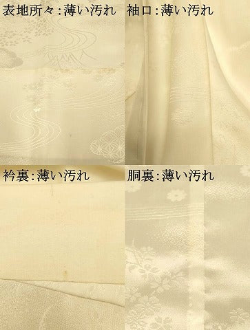 平和屋着物■長襦袢 無双仕立て 雲取り草花地紋 洗える着物 AABH4492fw