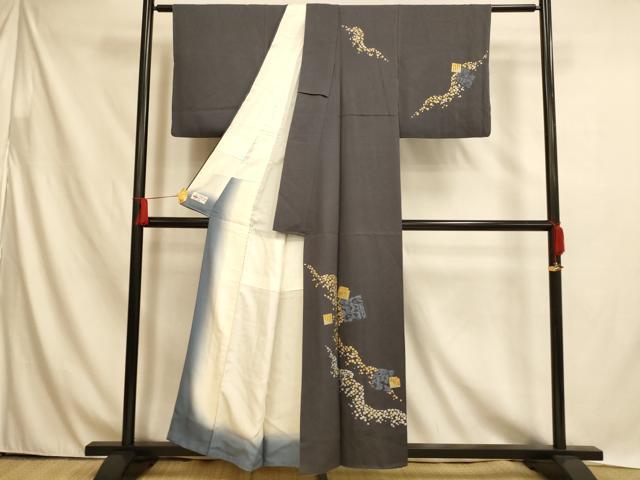 平和屋着物■訪問着 駒刺繍 箔散らし文 金銀彩 やまと誂製 正絹 逸品 AABH4493fw