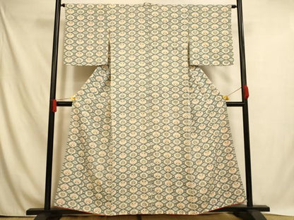 平和屋着物■上質な小紋 天井花文 正絹 逸品 AABH4504fw