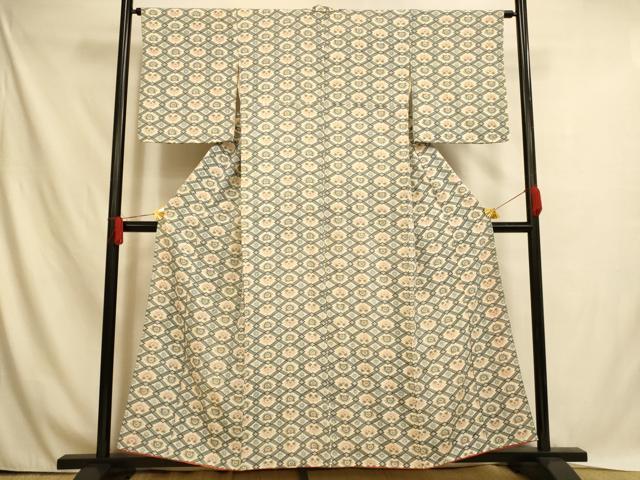 平和屋着物■上質な小紋 天井花文 正絹 逸品 AABH4504fw