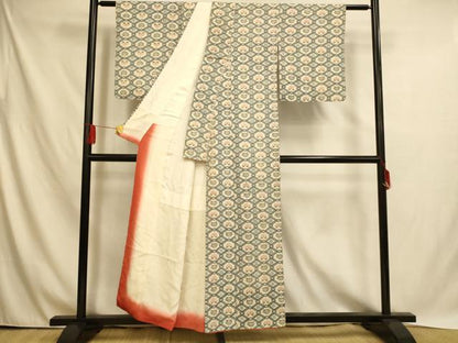 平和屋着物■上質な小紋 天井花文 正絹 逸品 AABH4504fw