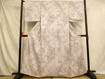平和屋着物■上質な小紋 草花文 暈し染め 正絹 逸品 AABH4505fw