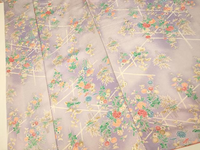平和屋着物■上質な小紋 草花文 暈し染め 正絹 逸品 AABH4505fw