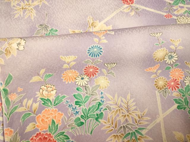 平和屋着物■上質な小紋 草花文 暈し染め 正絹 逸品 AABH4505fw