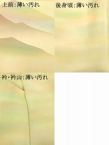平和屋着物■色留訪問着 霞山重ね文 暈し染め 正絹 逸品 AABH4507fw