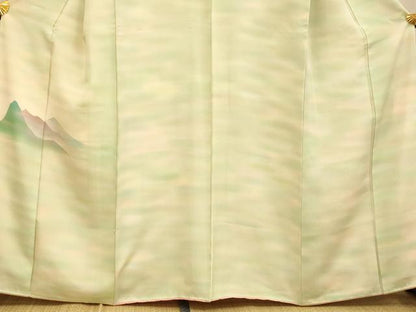 平和屋着物■色留訪問着 霞山重ね文 暈し染め 正絹 逸品 AABH4507fw