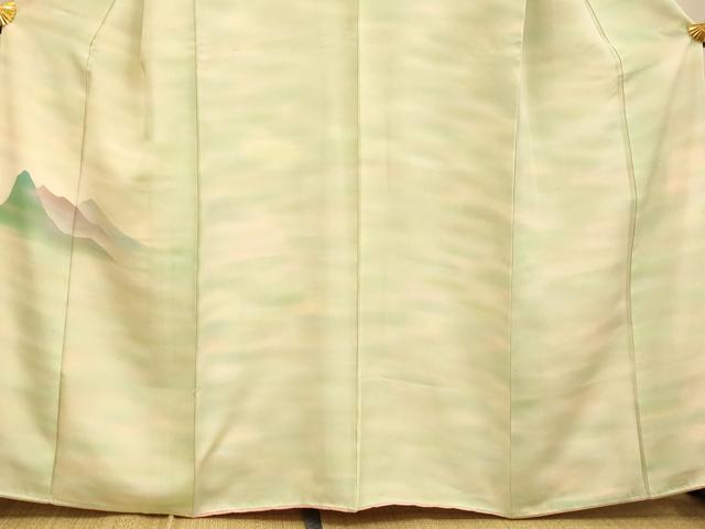 平和屋着物■色留訪問着 霞山重ね文 暈し染め 正絹 逸品 AABH4507fw